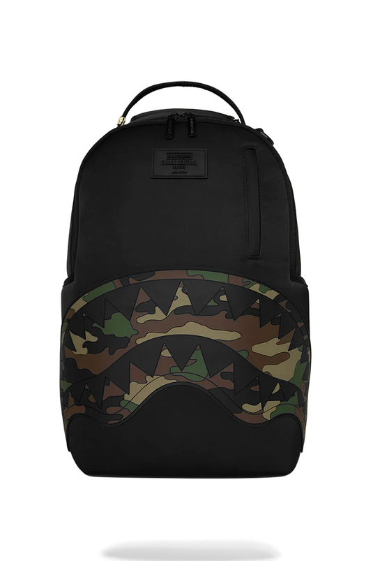 SPRAYGROUND MOCHILA SHARK CENTRAL BLACK NYLON CAMO EMBOSSED SHARK 910B9331NSZ