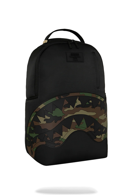 SPRAYGROUND MOCHILA SHARK CENTRAL BLACK NYLON CAMO EMBOSSED SHARK 910B9331NSZ
