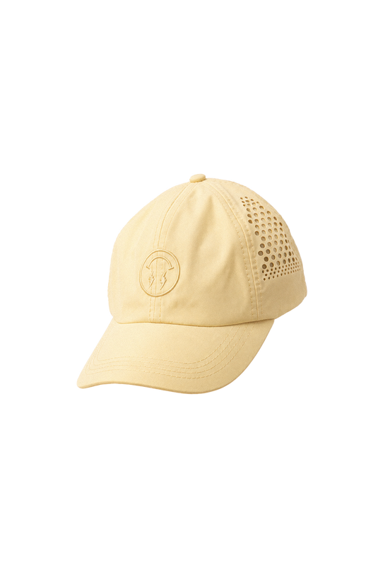 J BALVIN LASER CUT 6 PANEL CAP YELLOW