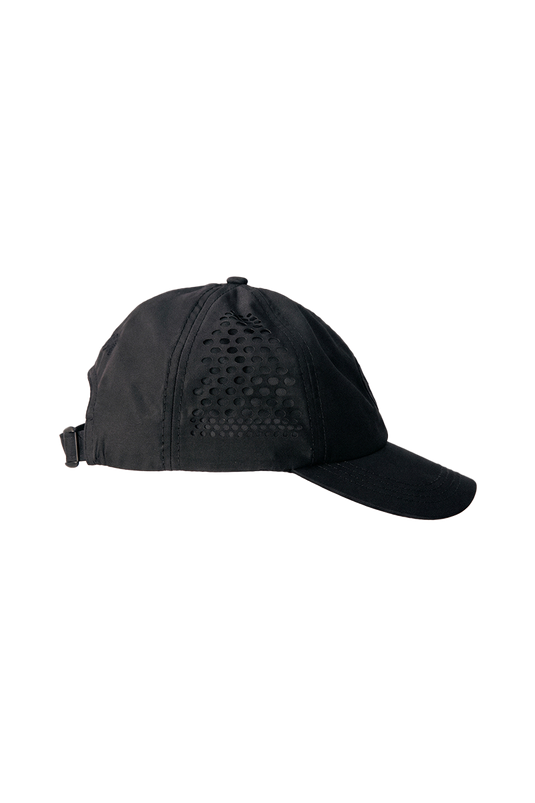 J BALVIN LASER CUT 6 PANEL CAP BLACK