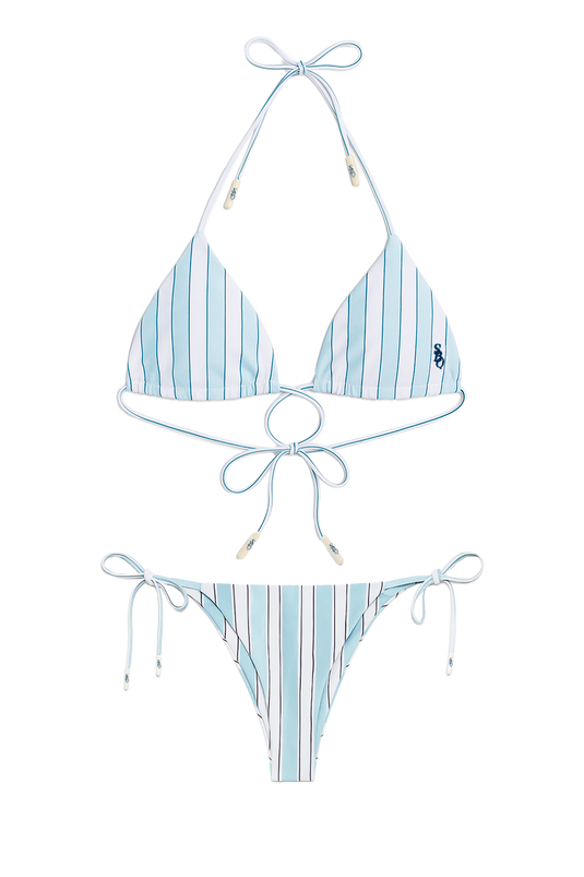 String Bikini Blue Stripes