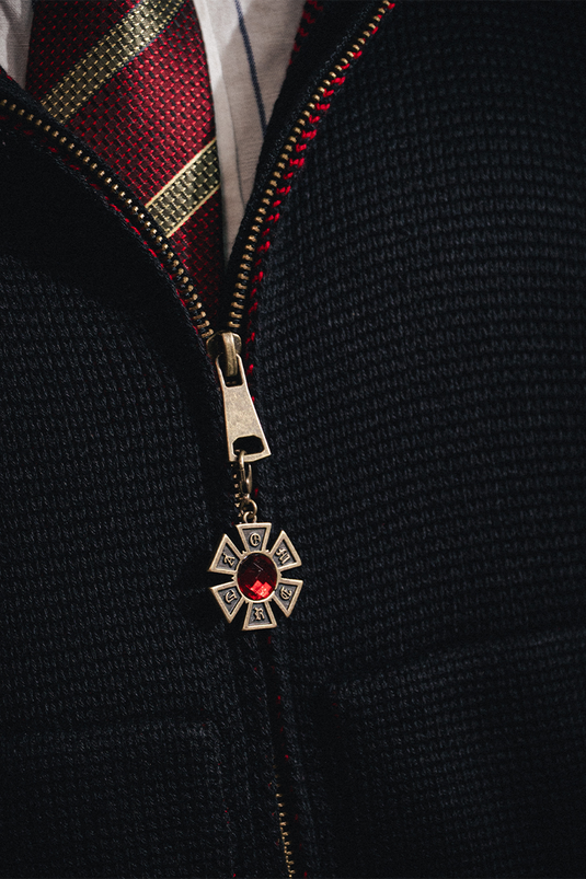 OMERTA BLAKC KNITTED ZIP HOODIE