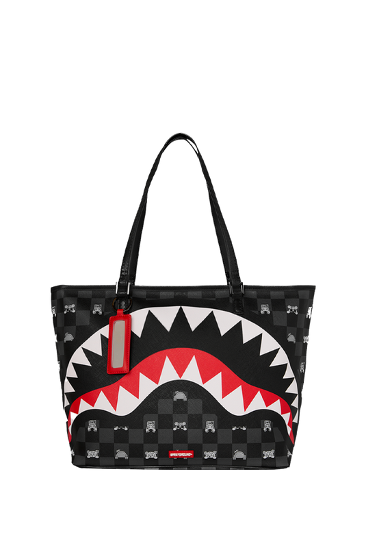 BOLSA DE MANO SPRAYGROUND GRAY PEEKING CHARACTER CHECK 910T8916NSZ