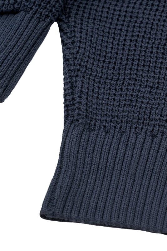 ZIP KNITWEAR HOODIE | AZUL NAVY