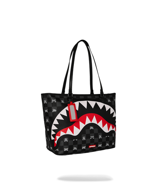 BOLSA DE MANO SPRAYGROUND GRAY PEEKING CHARACTER CHECK 910T8916NSZ