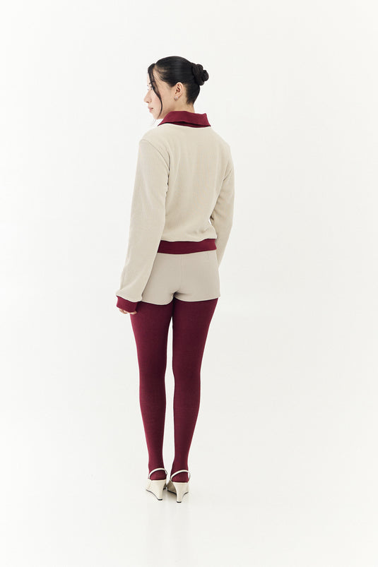 SBQ W SHIBUI IKIGAI IVORY BURGUNDY JACKET