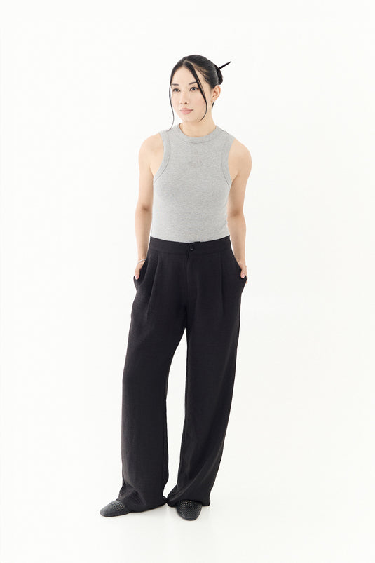 SBQ W SHIBUI IKIGAI BLACK PANTS