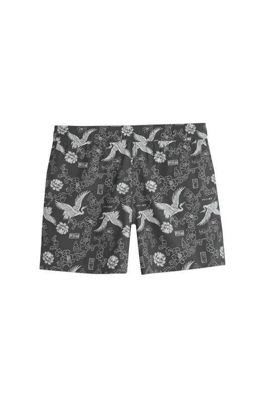 SBQ M SHIBUI FUJIN PRINT BLACK SWINPANT