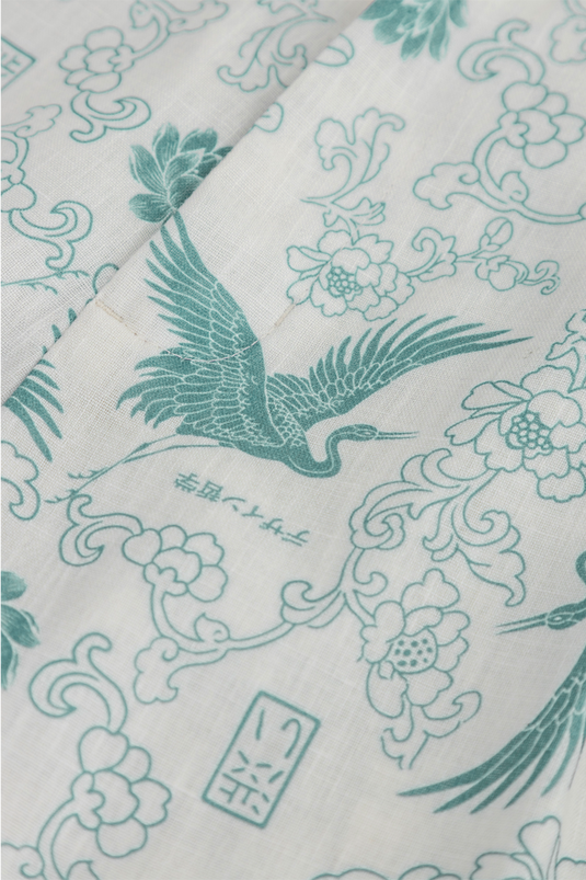 SBQ W SHIBUI  FUJIN PRINT AQUAMARINA PANTS