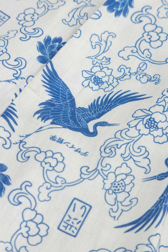 SBQ W SHIBUI  FUJIN PRINT BLUE PANTS