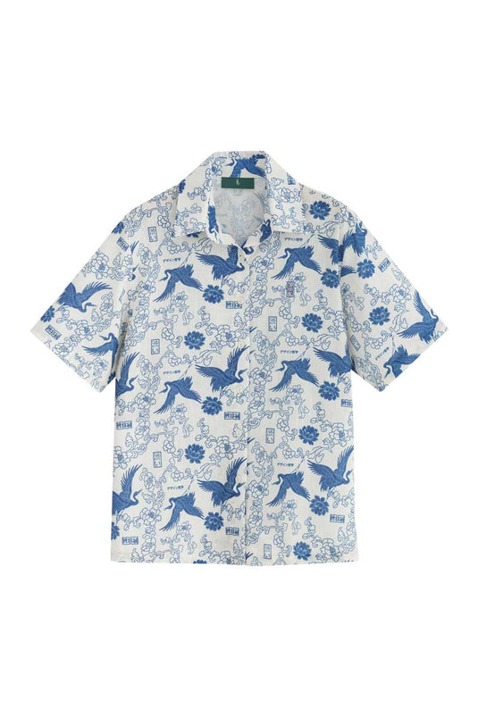 SBQ W SHIBUI  FUJIN PRINT BLUE SHIRT