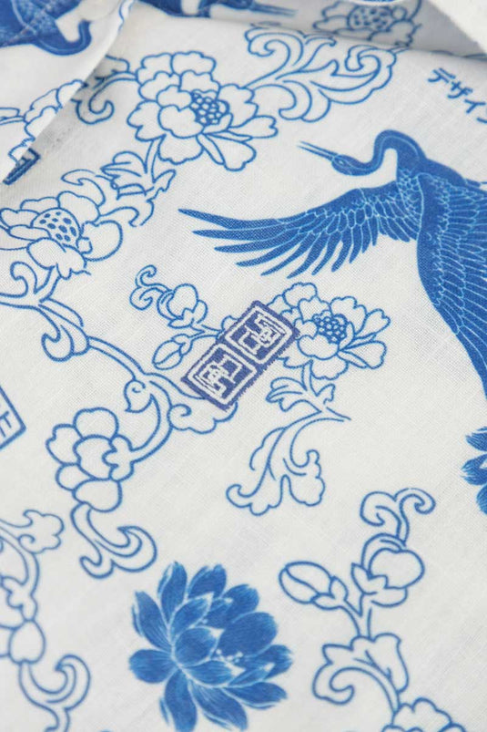 SBQ W SHIBUI  FUJIN PRINT BLUE SHIRT