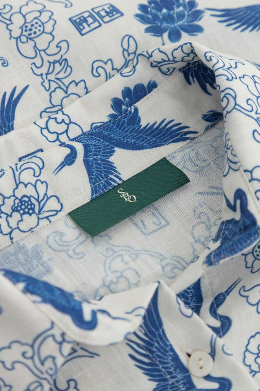 SBQ W SHIBUI  FUJIN PRINT BLUE SHIRT