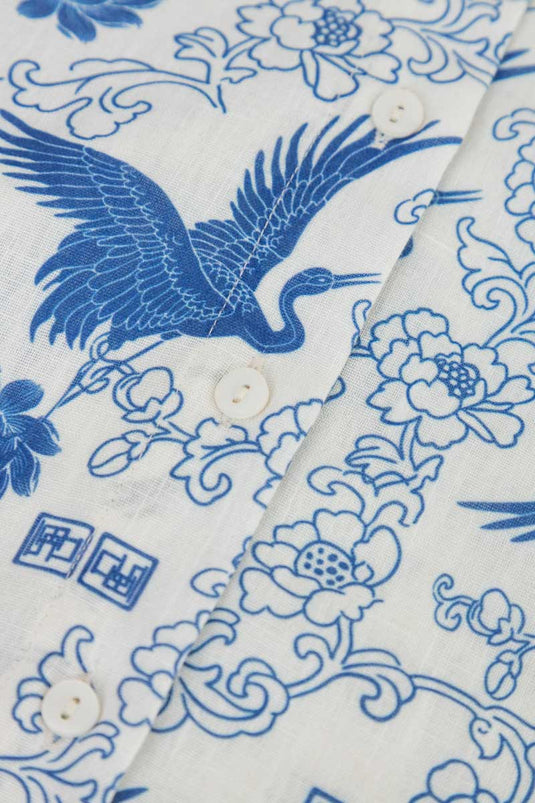 SBQ W SHIBUI  FUJIN PRINT BLUE SHIRT