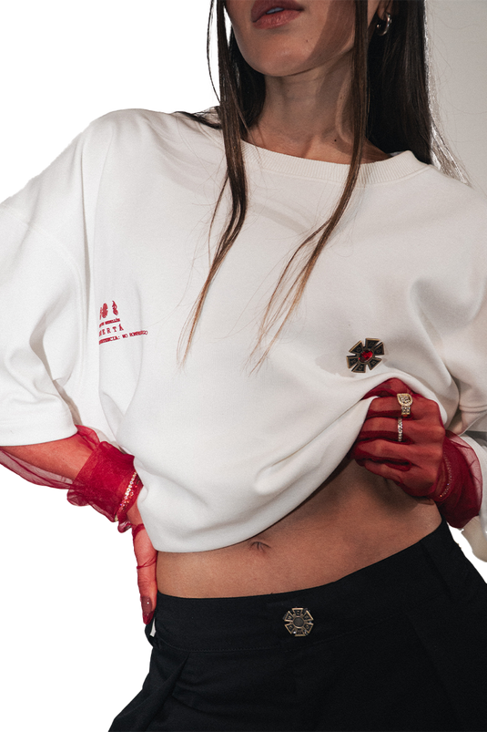 OMERTA PIN T-SHIRT IVORY