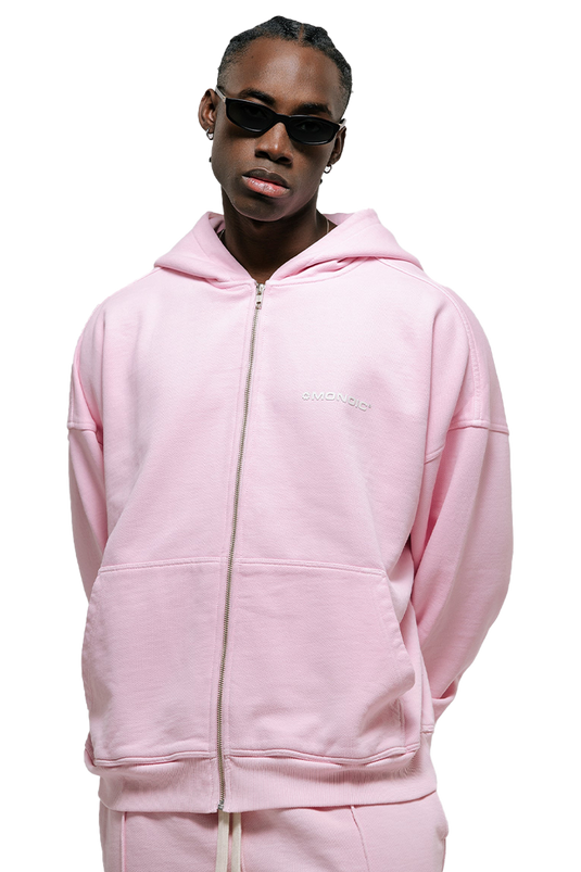 ZIP HOODIE OVERSIZED BÁSICO V3 | ROSADO PASTEL