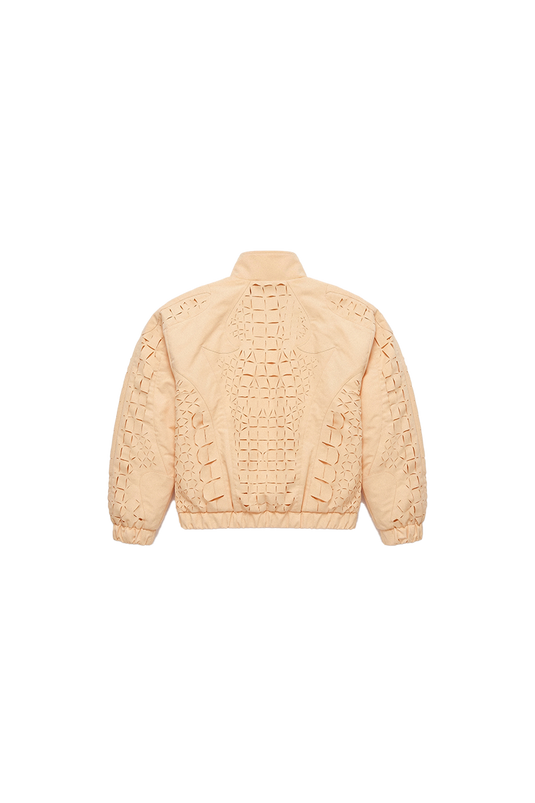 J BALVIN CROC LASER CUT TRACK JACKET YELLOW