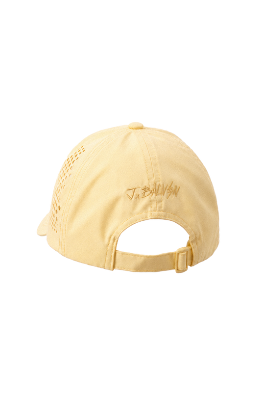 J BALVIN LASER CUT 6 PANEL CAP YELLOW