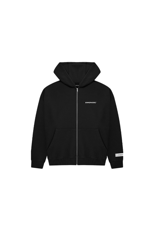 Zip Hoodie Oversized Básico V3 | Negro Oscuro
