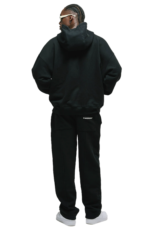 Zip Hoodie Oversized Básico V3 | Negro Oscuro