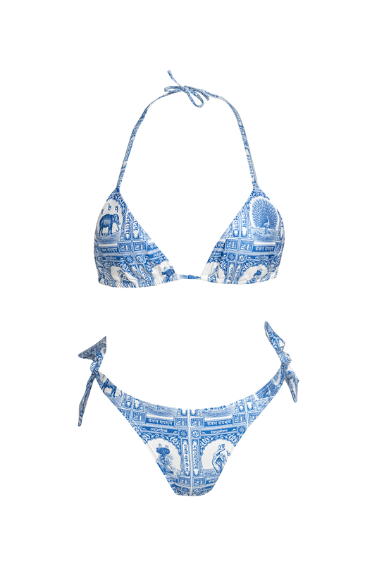 W.G Bikini Triangle Cup Panty Bows Blue SBQ