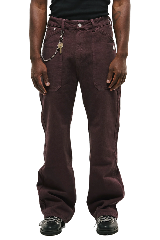 POCKET STRAIGHT PANTS | BURGUNDY