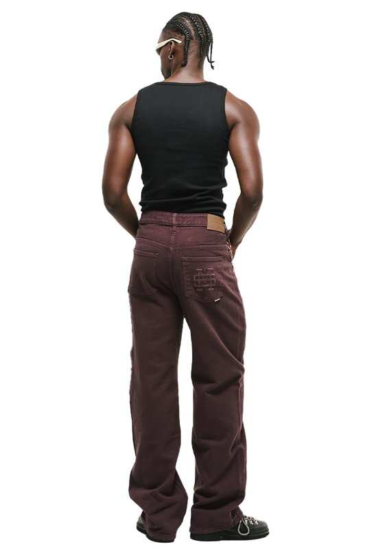 POCKET STRAIGHT PANTS | BURGUNDY