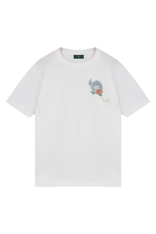 Wg Reg Tshirt Padel Butterfly White SBQ