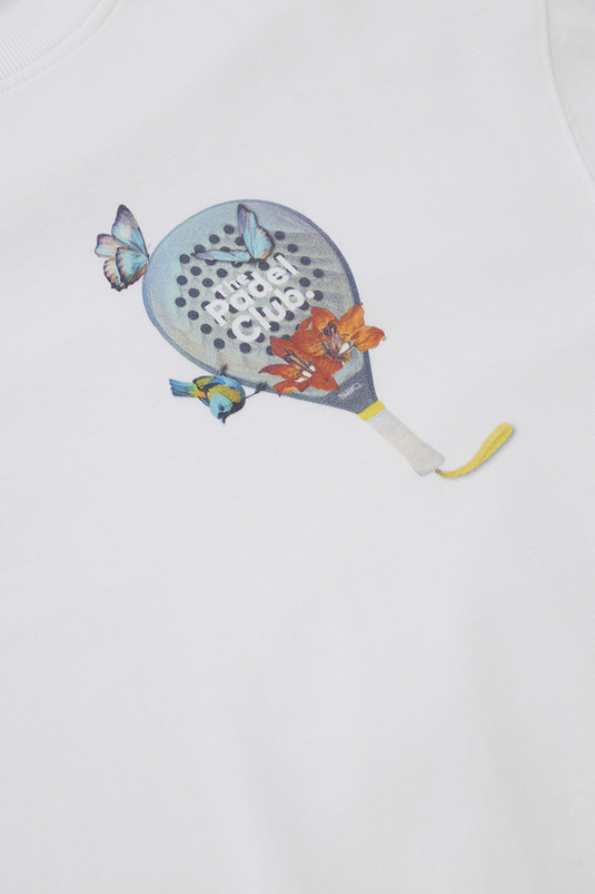 Wg Reg Tshirt Padel Butterfly White SBQ