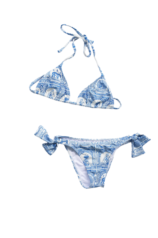 W.G Bikini Triangle Cup Panty Bows Blue SBQ