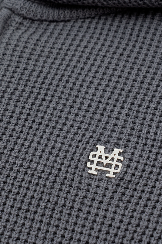 ZIP KNITWEAR HOODIE – GRIS RATON