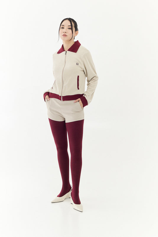 SBQ W SHIBUI IKIGAI IVORY BURGUNDY JACKET