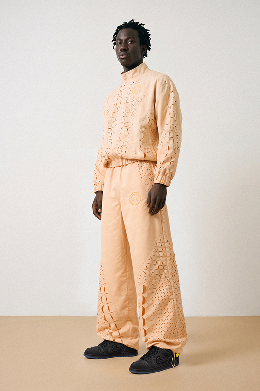 J BALVIN CROC LASER CUT TRACK JACKET YELLOW