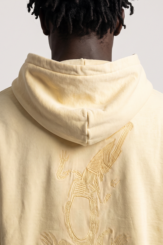 J BALVIN EMBROIDERED CROCODILE HOODIE YELLOW