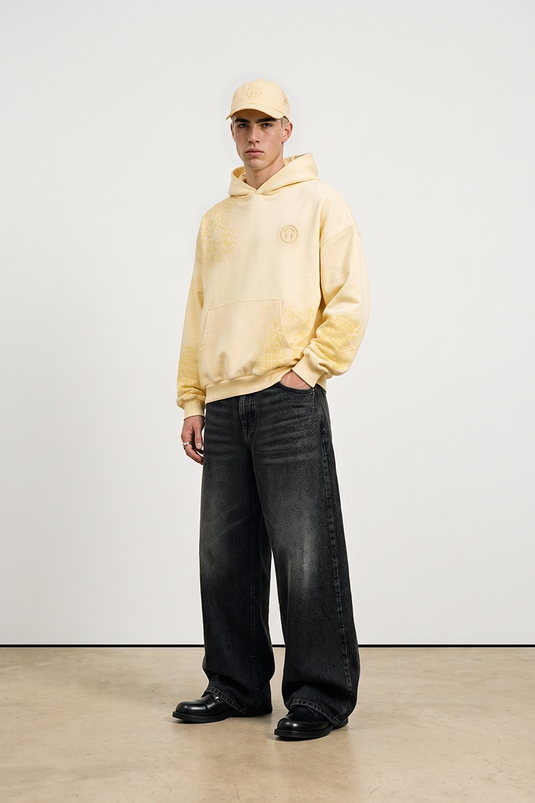 J BALVIN EMBROIDERED CROCODILE HOODIE YELLOW