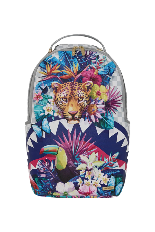 MOCHILA SPRAYGROUND CREAM FLOWERING JUNGLE SHARK