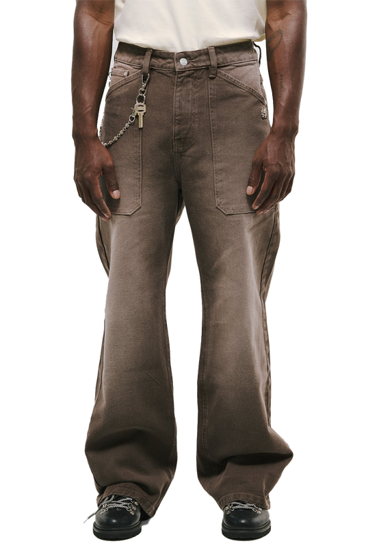 POCKET STRAIGHT PANTS | CAFÉ DESGASTADO