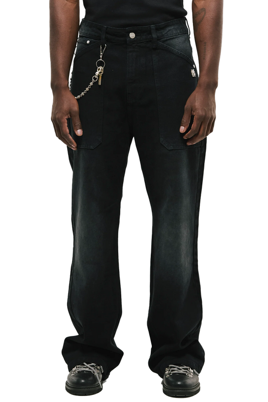 POCKET STRAIGHT PANTS | NEGRO DESGASTADO