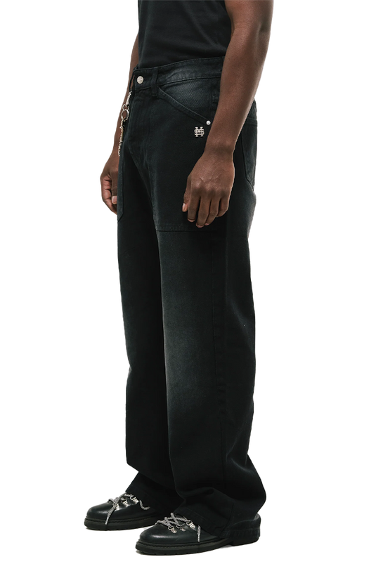 POCKET STRAIGHT PANTS | NEGRO DESGASTADO