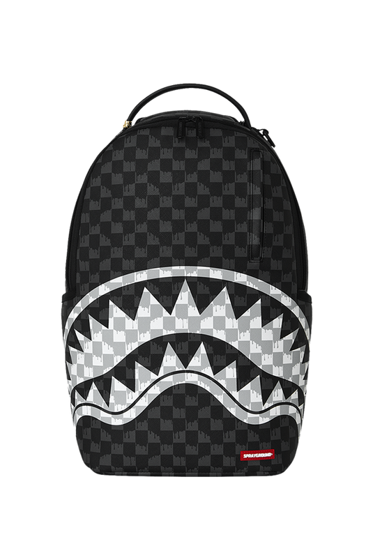 SPRAYGROUND MOCHILA BLACK AND WHITE DRIP CHECK SHARK 910B8553NSZ