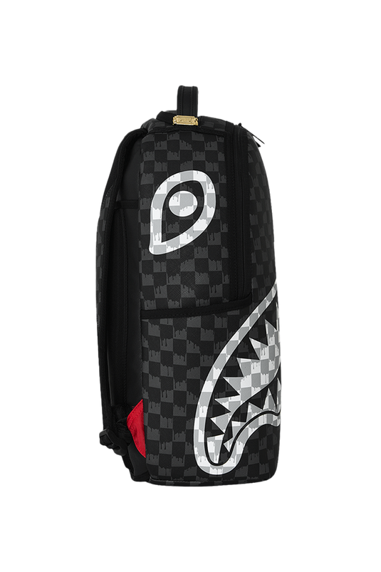 SPRAYGROUND MOCHILA BLACK AND WHITE DRIP CHECK SHARK 910B8553NSZ