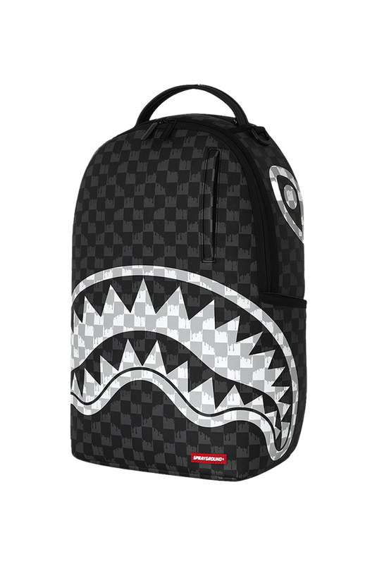 SPRAYGROUND MOCHILA BLACK AND WHITE DRIP CHECK SHARK 910B8553NSZ