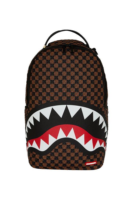 SPRAYGROUND MOCHILA SHARKS IN PARIS WTF BUBBLE BROWN CHECK 910B8634NSZ
