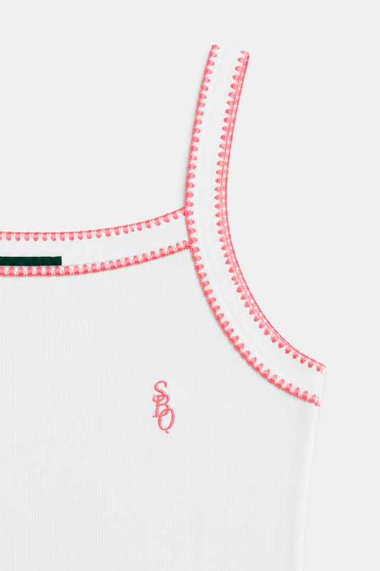 SBQ NC26W CREAM/PINK TANK TOP