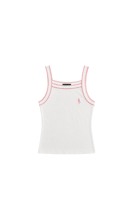 SBQ NC26W CREAM/PINK TANK TOP