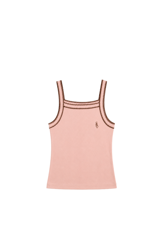 SBQ NC26W PINK/BROWN TANK TOP