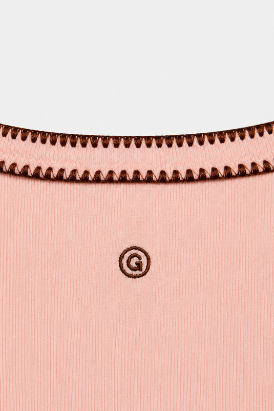 SBQ NC26W PINK/BROWN TANK TOP